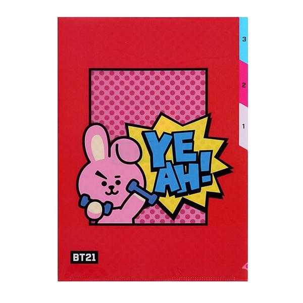 BT21 3ポケット インデックスファイル 韓国 房具 かわいい 防弾少年団