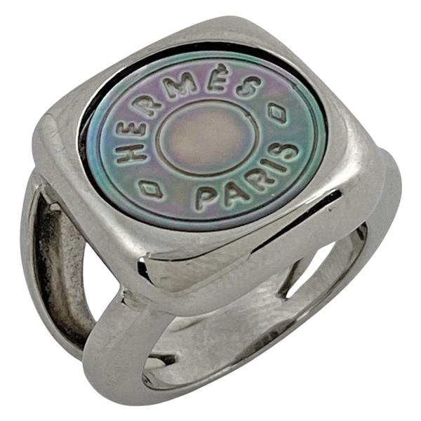 HERMES（エルメス） コロゾ リング セリエ シェル コイン リング 約9号