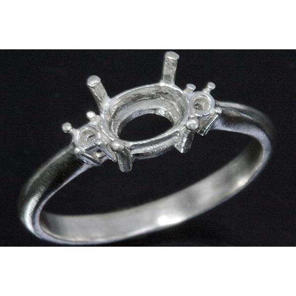 ki137【オーバル6ミリ×4ミリ】ダイヤ入りリング空枠 : ジュエリー