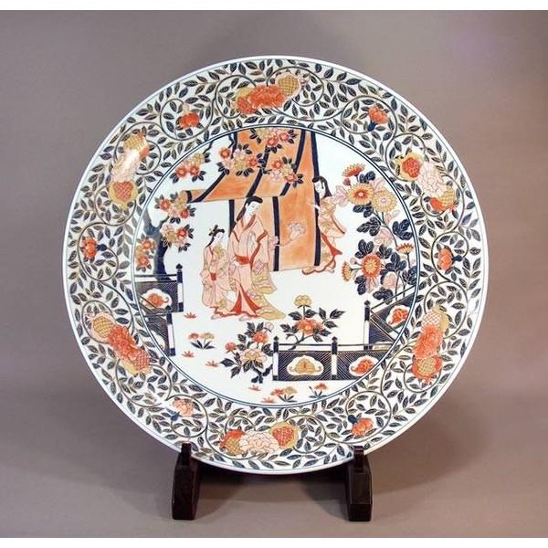 古伊万里 金襴手 金彩 松鶴図 銘々皿 皿 寿 9客 古伊万里 金襴手 金彩