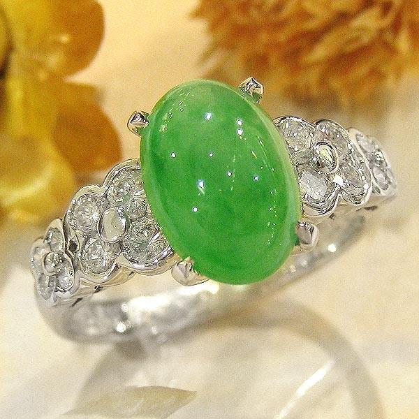 プレゼント 翡翠(5月誕生石) ヒスイ リング ジェダイト プラチナ