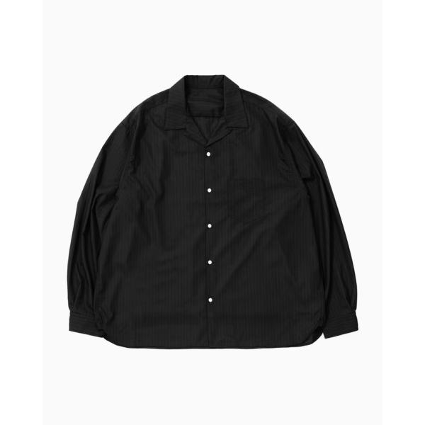 Sillage シアージ re-engineered overshirt black stripe エンジニ