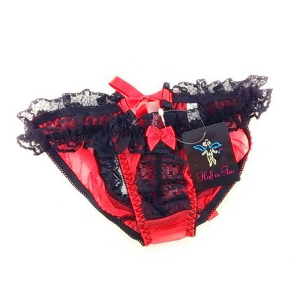 レースショーツ セクシーショーツ Oバック 小悪魔風 リボン Mサイズ