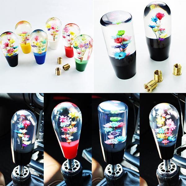 シフトノブ 水中花 変換アダプター クリスタル ロング 昭和 レトロ