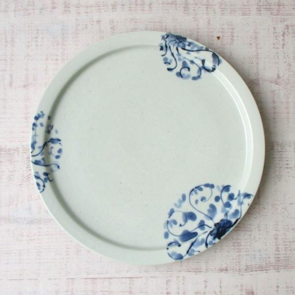 AH69 大甕焼 おおみか焼 鉄釉抜絵皿 大皿 飾り皿 ざくろ図