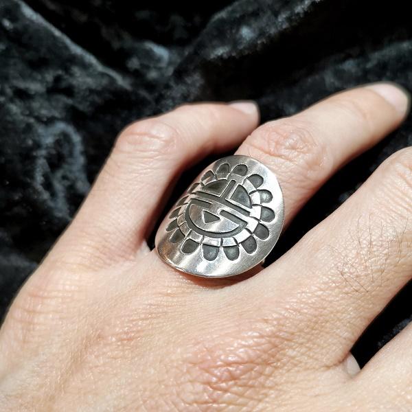 インディアンジュエリー リング サンフェイス シルバー925 ホール