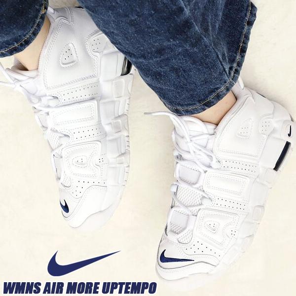 NIKE（ナイキ） NIKE AIR MORE UPTEMPO (GS) white/midnight navy