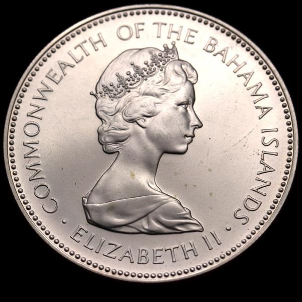 バハマ諸島 1973年 2ドル 大型銀貨 エリザベス : エルズコレクション