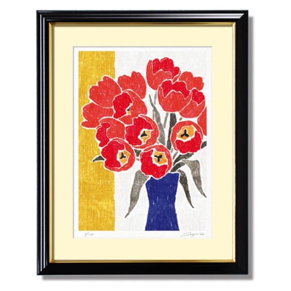 絵画 花 インテリア 壁掛け 版画 インテリアアート/絵画 青の花瓶と