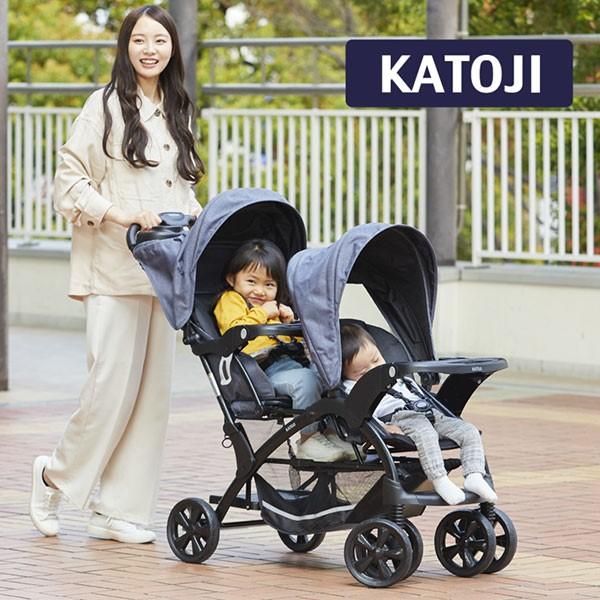 カトージ（KATOJI） 二人乗りベビーカー 二人でゴーDX デニム 新生児