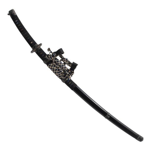 模造刀 太刀 陣太刀 黒呂塗り鞘 極上研磨刀身 大刀 tks-277 日本刀