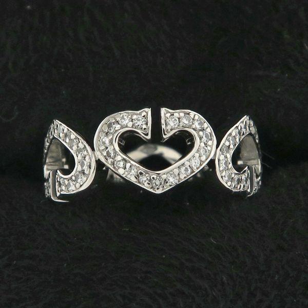 Cartier（カルティエ） Cハートリング/フルダイヤ#48(日本サイズ7.5号