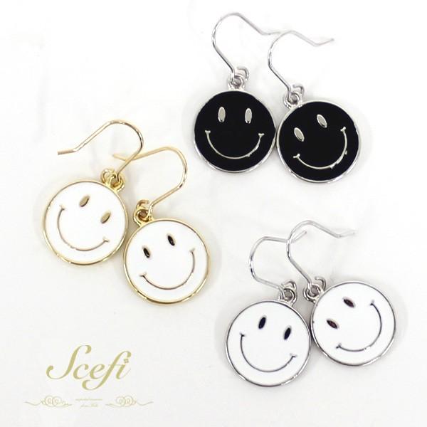 スマイル ぶらさがりピアス スマイルマーク smile ニコちゃん おしゃれ