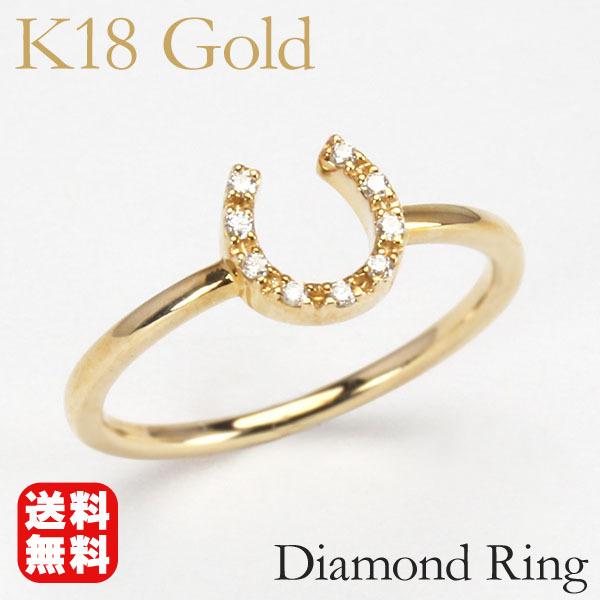 イエローゴールド 指輪 ホースシュー リング ピンキーリング