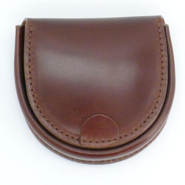 馬蹄型コインケース チョコレート色 小銭入れ コードバン ハンドメイド
