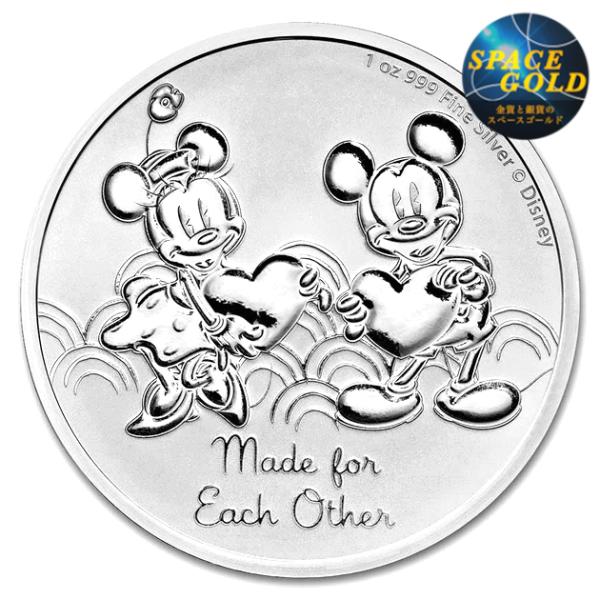 純銀コイン ミッキー＆ミニーマウス ハート銀貨 1オンス 2023年製