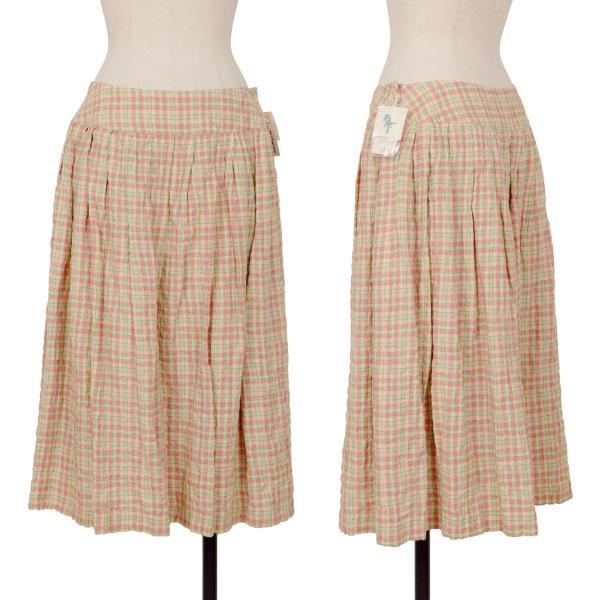 Mademoiselle NONNON（マドモアゼルノンノン） リネンチェックプリーツ