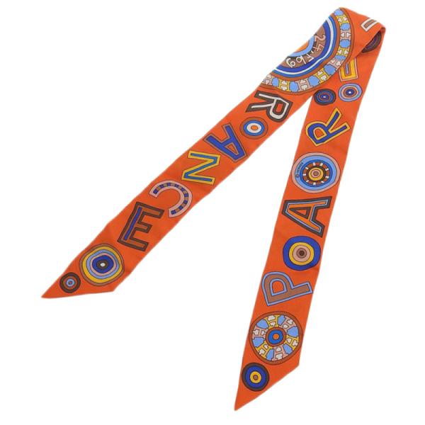 HERMES（エルメス） HERMES 24FBG ツイリー スカーフ シルク オレンジ