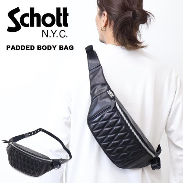 Schott N.Y.C（ショット） Schott パデッド レザー ボディバッグ 牛革