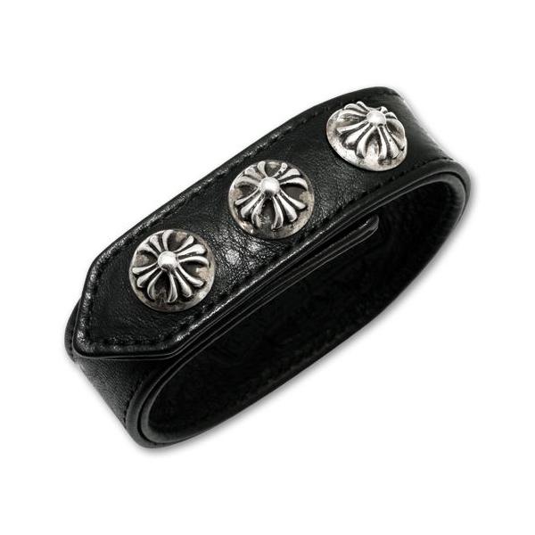CHROME HEARTS（クロムハーツ） ブレスレット 3ボタン2スナップ レザー