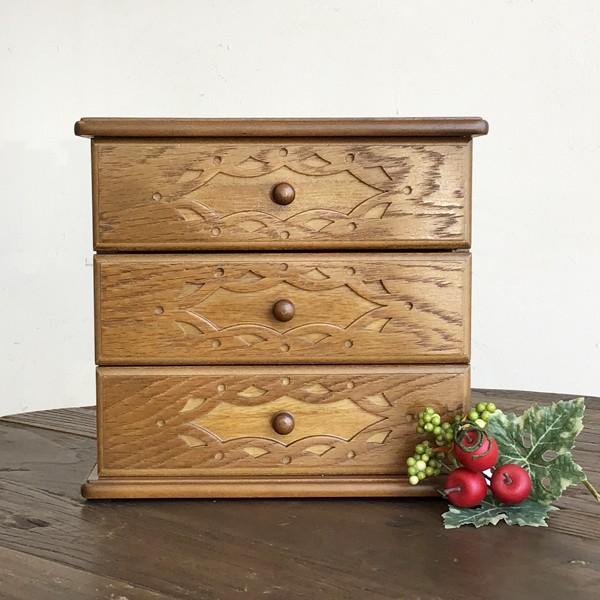 ミニチェスト 3段 卓上 チェスト おしゃれ 木製 小物入れ 卓上小物入れ