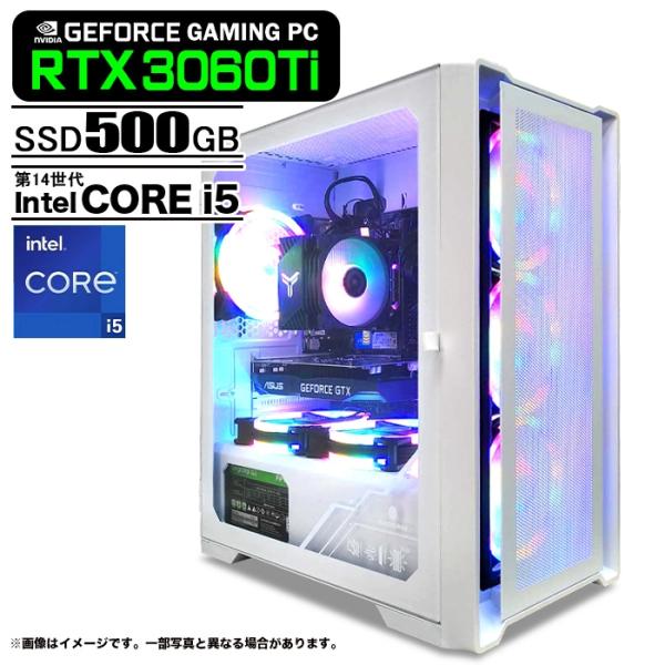PASOUL ゲーミングPC ホワイト GeForce RTX3060Ti 第14世代 Corei5