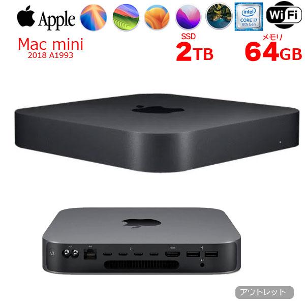 Mac mini 【中古パソコン】Apple MRTT2J/A A1993 2018 小型デスク