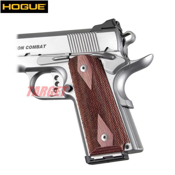 HOGUE 1911 コンパクト用 木製グリップ ダイヤチェッカー パネル
