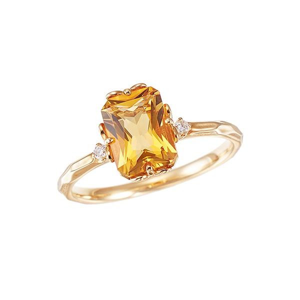ジュエリーツツミ K10イエローゴールドシトリンリング : ジュエリー