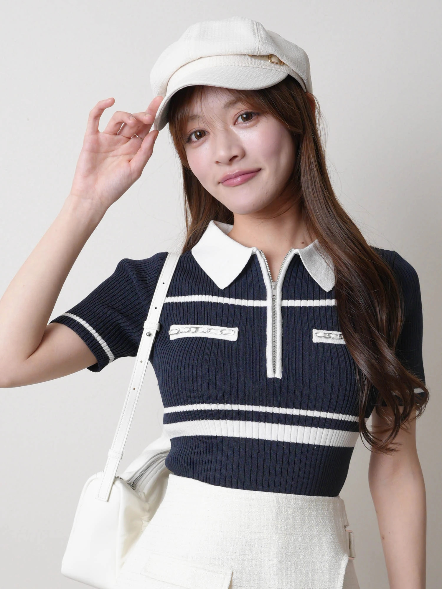 LIP SERVICE（リップサービス）｜ ハーフZIPチェーンポケットニット