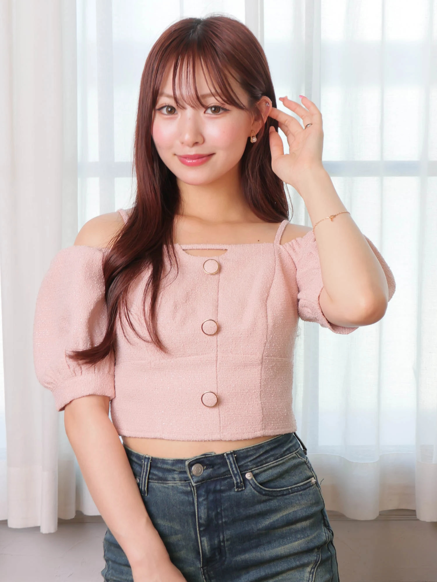 LIP SERVICE（リップサービス）｜ ツイードオフショルトップス