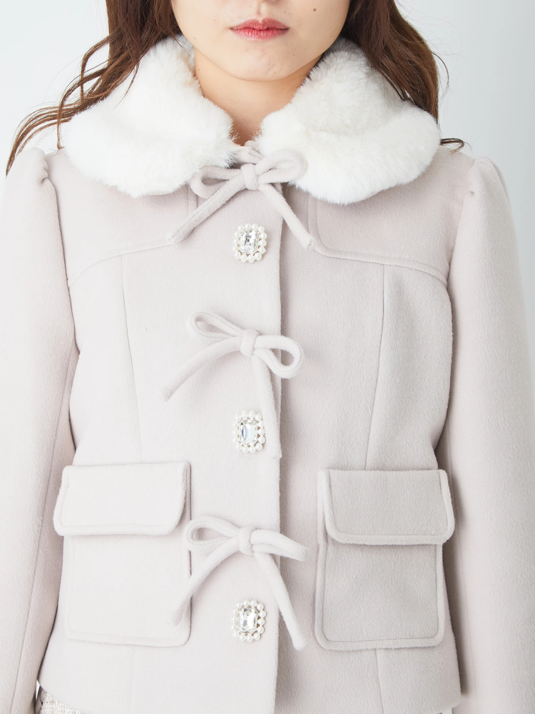 ビジューリボンショートダッフルコート - Ank Rouge(アンクルージュ)の