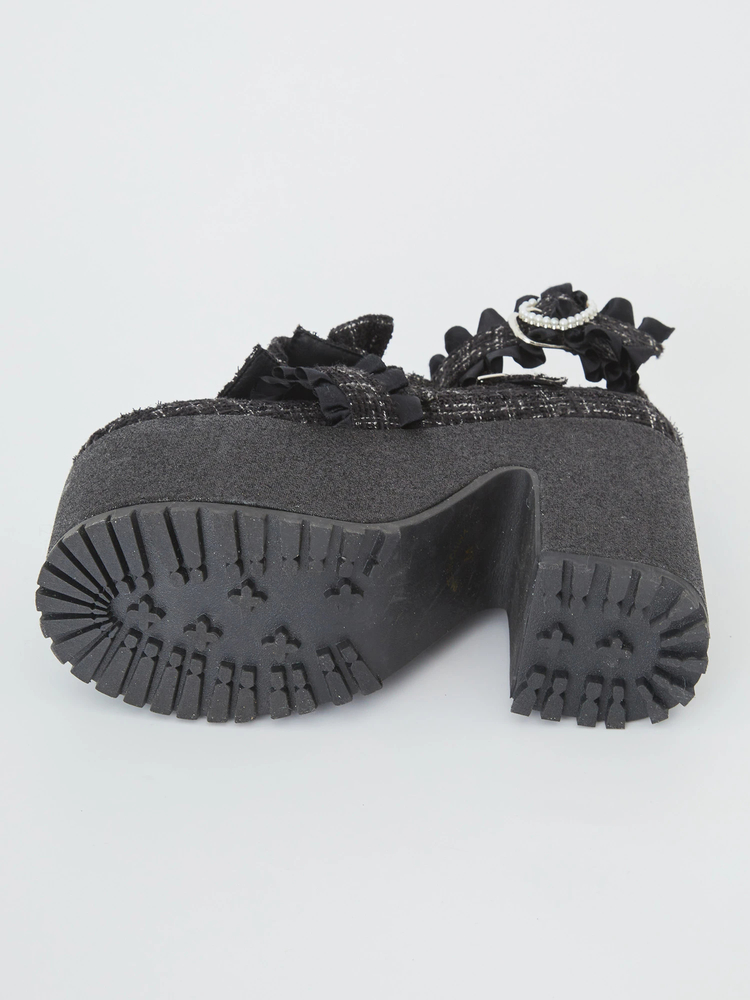 ツイード厚底シューズ - Ank Rouge(アンクルージュ)のパンプス