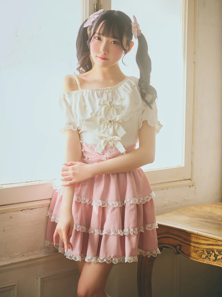 おリボンティアードスカパン - Ank Rouge(アンクルージュ)のショート