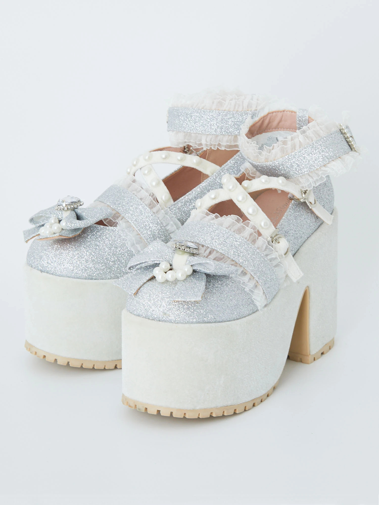 キラキラグリッターバレエコア厚底シューズ - Ank Rouge(アン