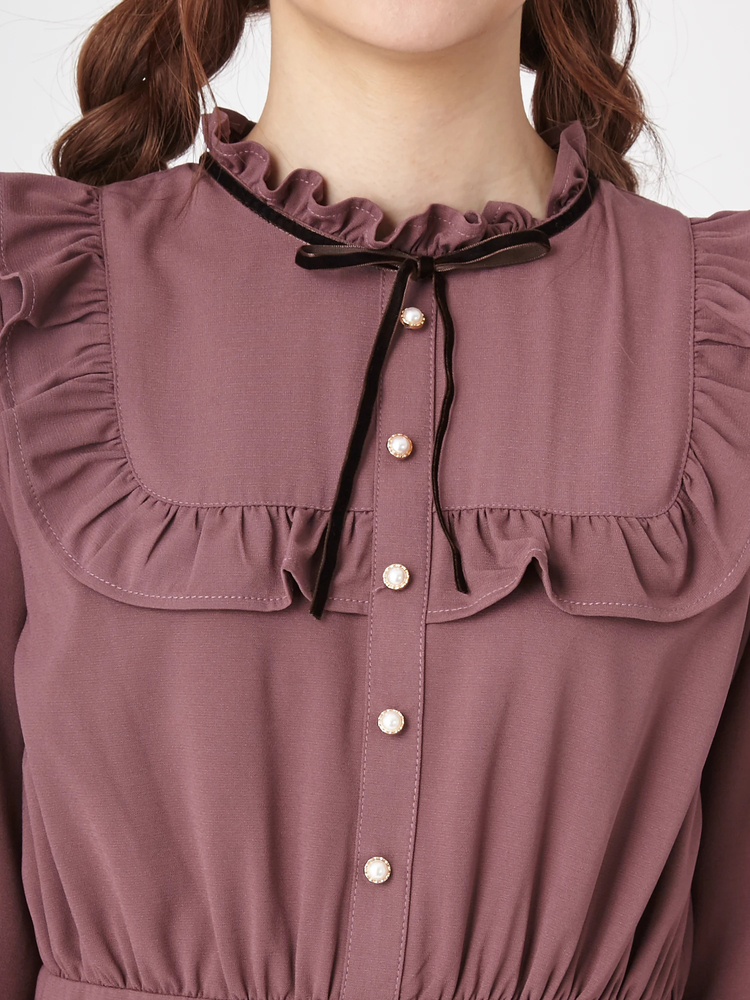 フリルハイネックロングワンピース - Ank Rouge(アンクルージュ)の