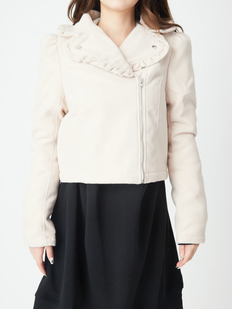 フリルライダースジャケット - Ank Rouge(アンクルージュ)のジャケット