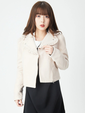 フリルライダースジャケット - Ank Rouge(アンクルージュ)のジャケット