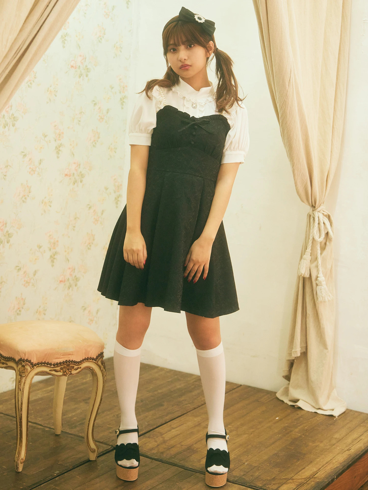 フロントビジューハイネックパフブラウス - Ank Rouge(アンクルージュ