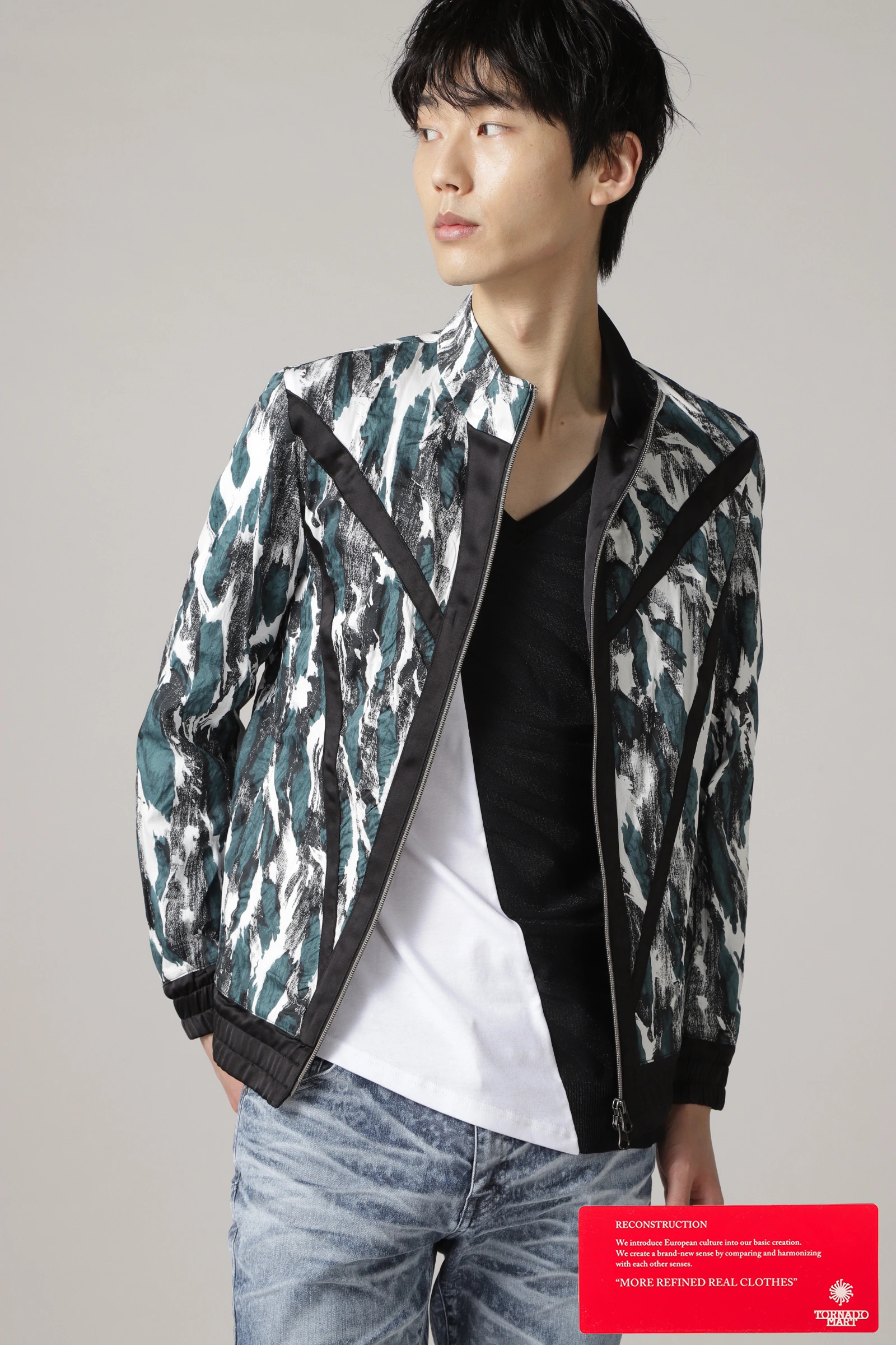 TORNADO MART∴塩縮ツイルレオパードブルゾン / TORNADO MART