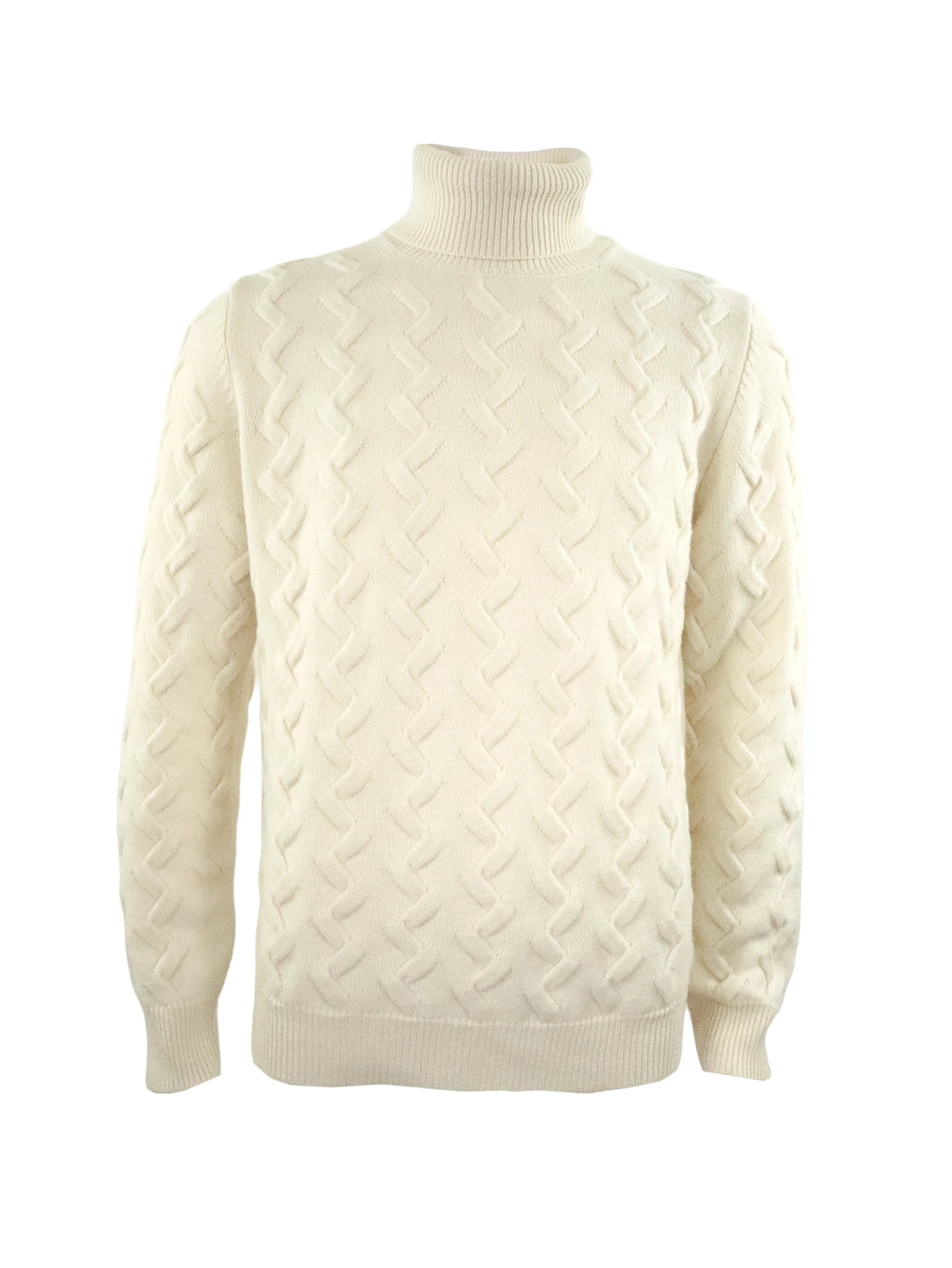 MEN'S】毛カシミヤ タートルネック ミニケーブル編みニット / PESERICO