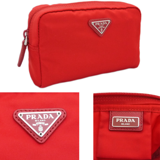 プラダ ナイロン 化粧ポーチ 1NA021 赤（ROSSO) PRADA