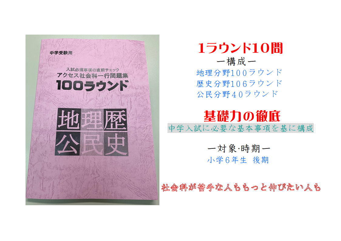 社会科 100ラウンド｜中学受験専門塾のアクセス｜神奈川県川崎市・横浜市