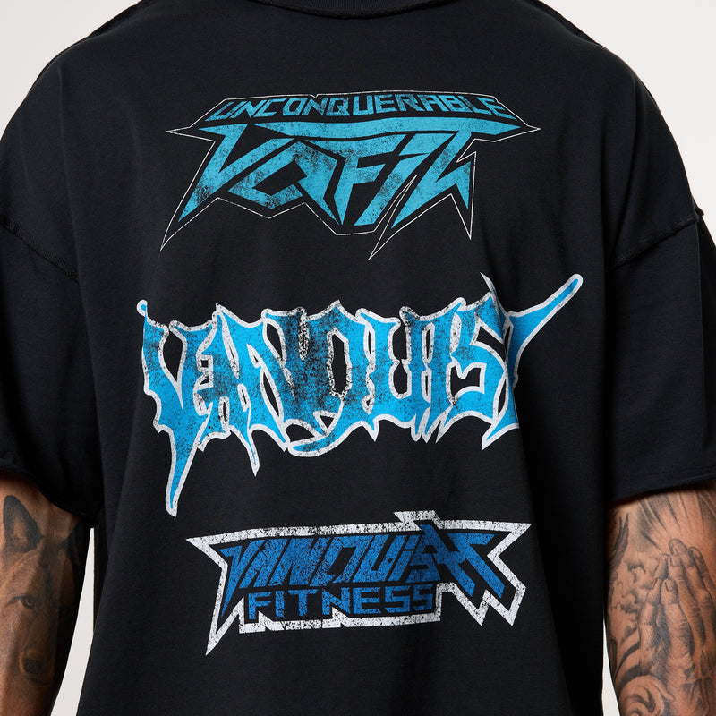 VANQUISH FITNESS Grungeモデル ウォッシュド ブラック オーバーサイズ