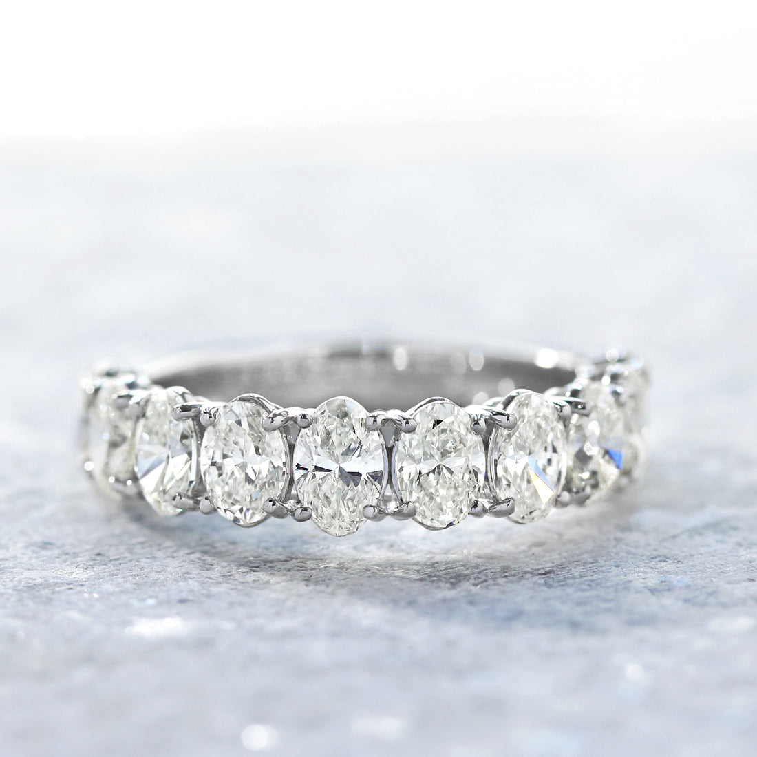 Oeuf - ウフ - オーバルダイヤモンド 10P ハーフエタニティリング PT