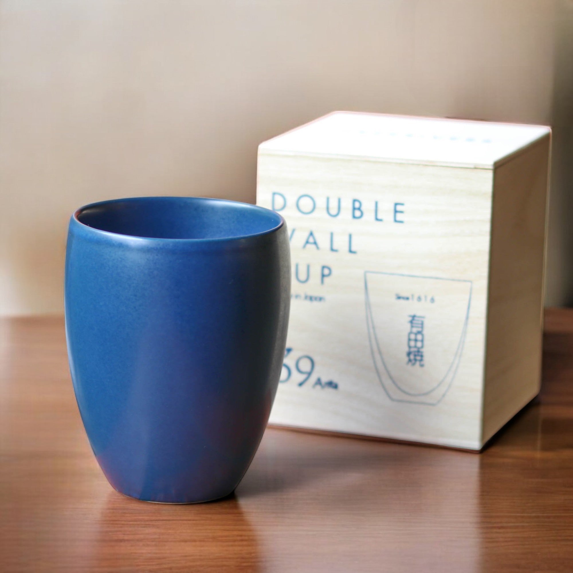 有田焼 | ダブルウォールカップ | 青伊羅保 | L | THREERIVERS