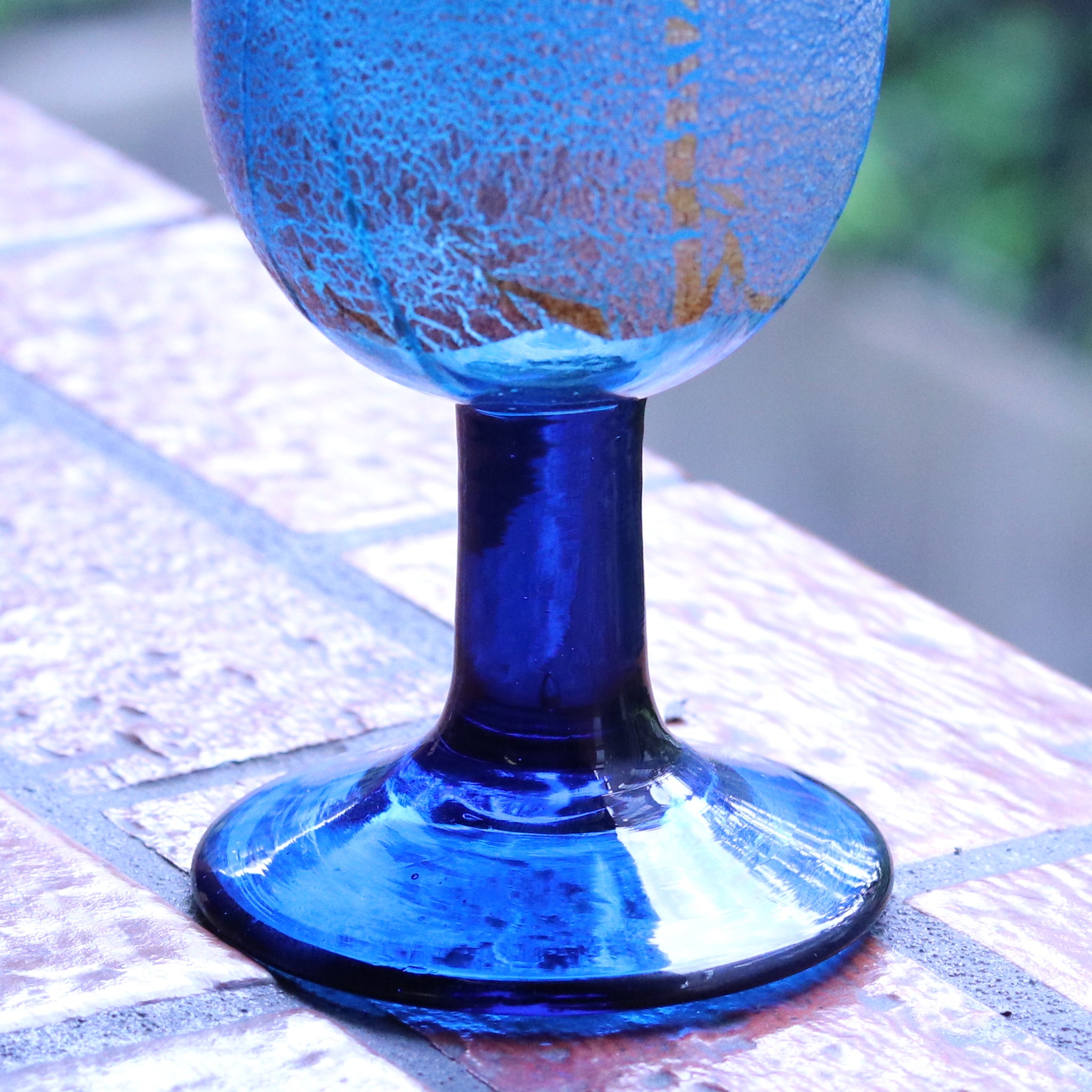 肥前びーどろ ワイングラス | 銀彩トールワイン | アサギ（青） | 副島硝子