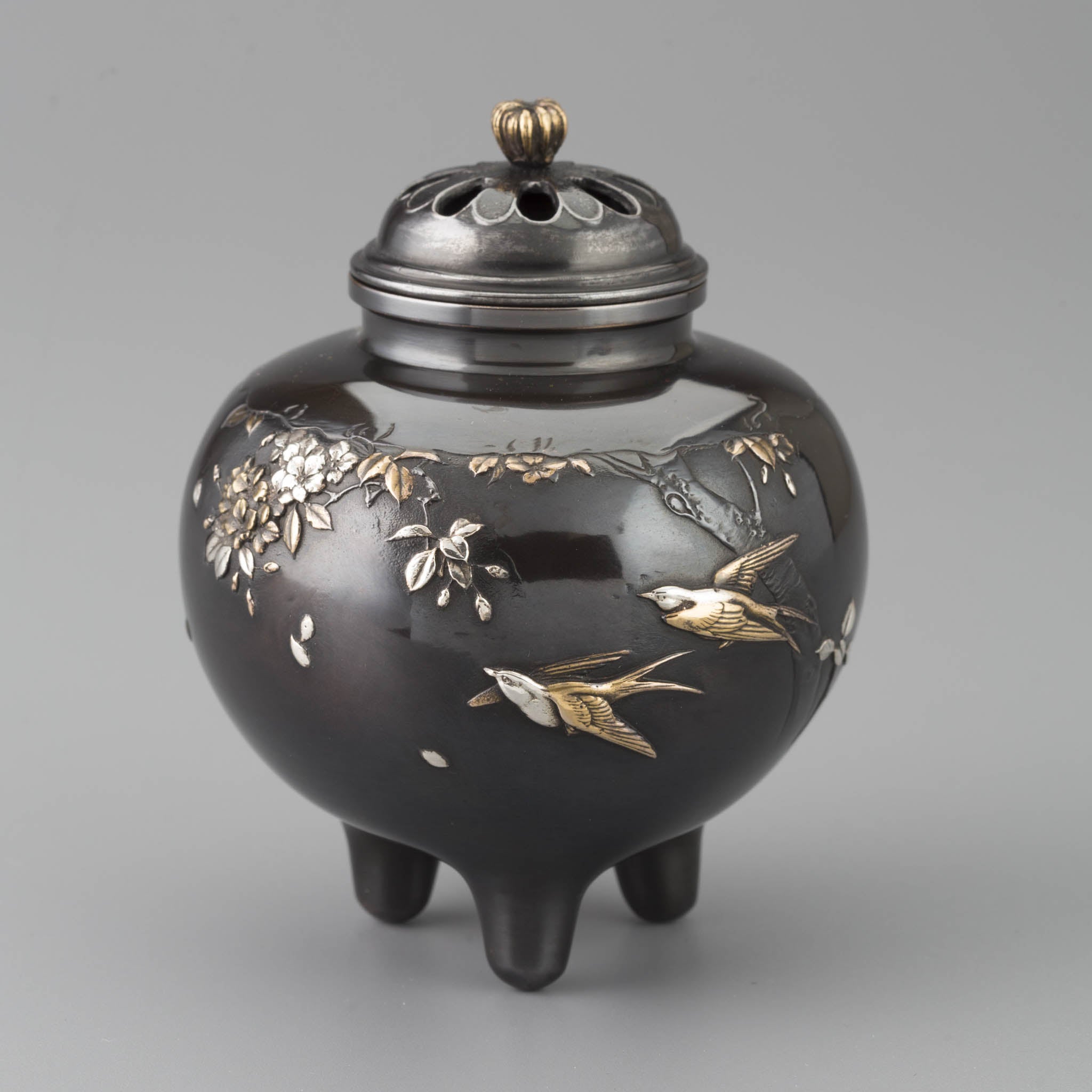 高岡銅器 香炉 | つばめ 彩色 | 銅 | 喜泉堂