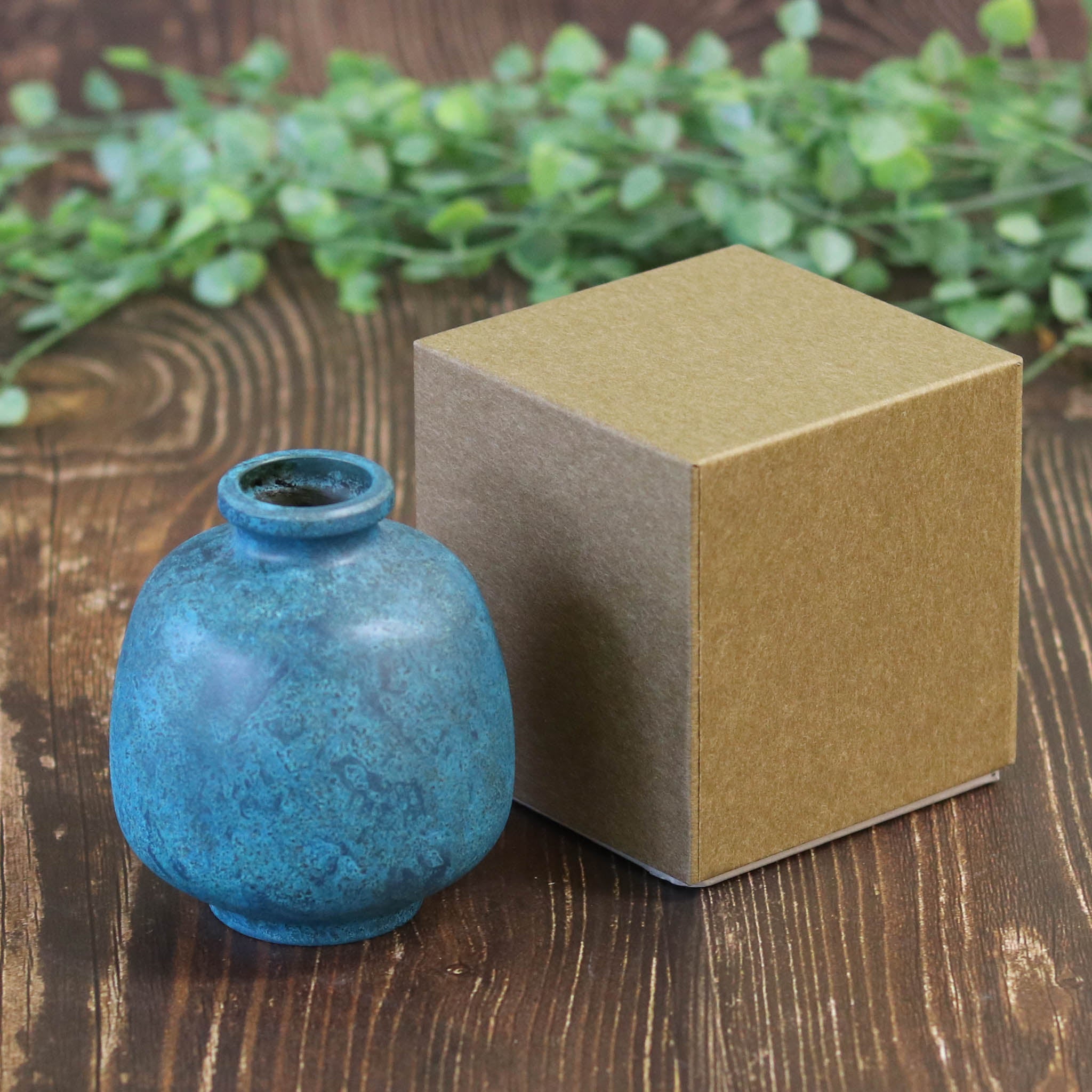 高岡銅器 花器 | 花みつぼ | 斑紋ガス青銅色 | 松美堂