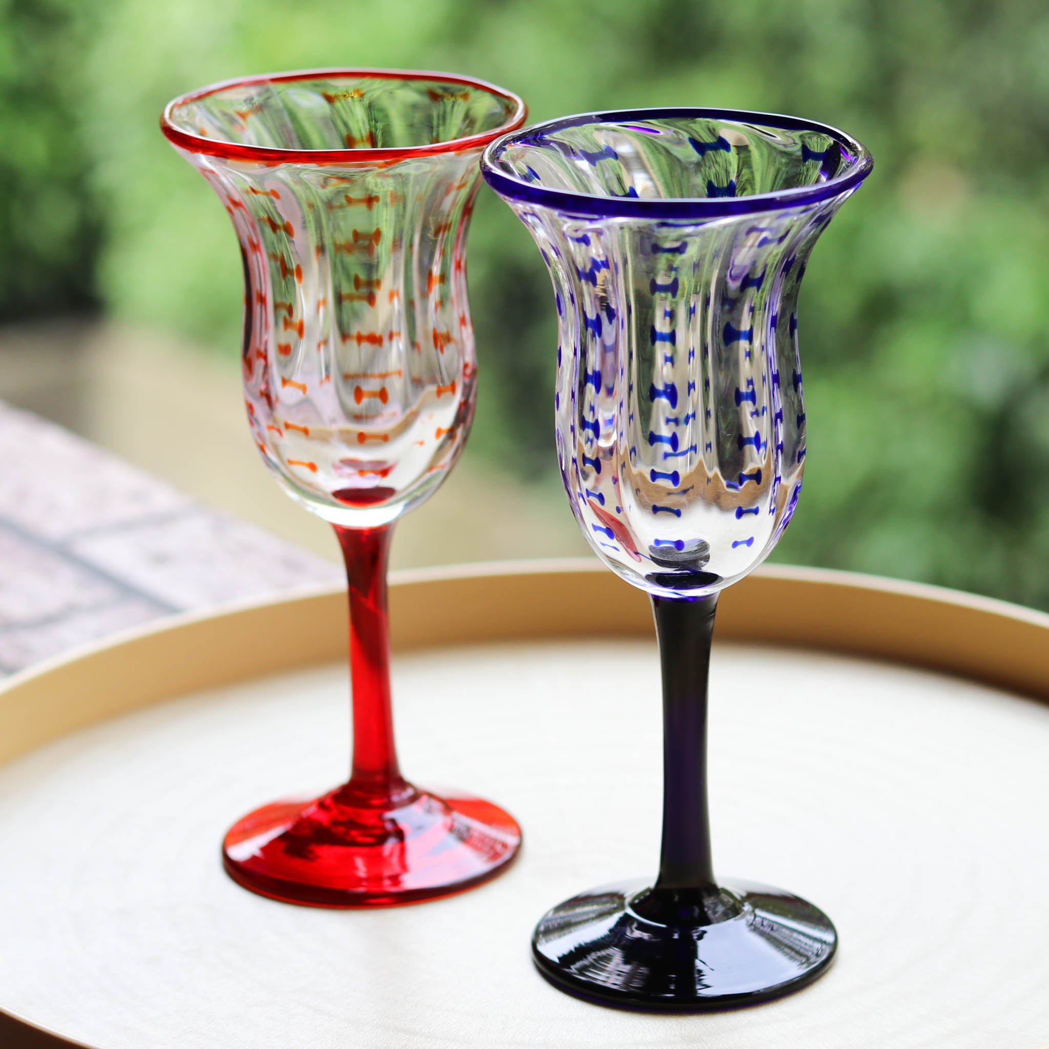 肥前びーどろ ワイングラス | 縄文ワイン | 青 | 副島硝子